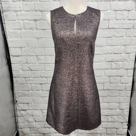 DVF Diane Von Furstenberg Yvette Metallic Lined Dress Size 6 - Picture 1 of 12
